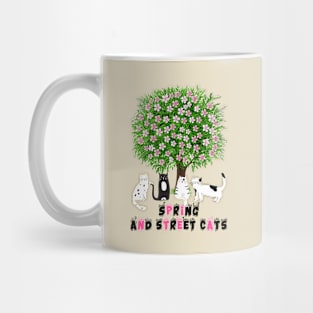 Spring And Street Cats - Cute And Floral Cat Lover Mug